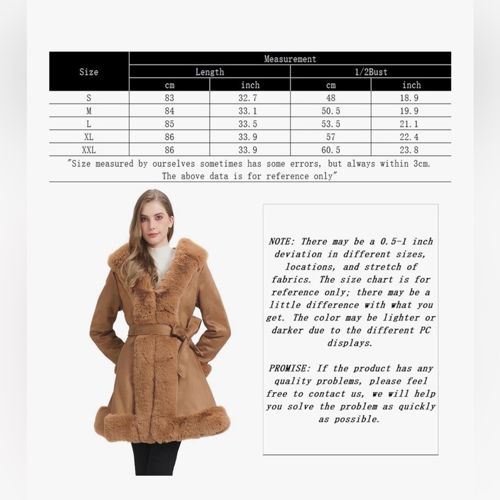 NWT Women's Cream Faux Fur Coat - Picture 11 of 11